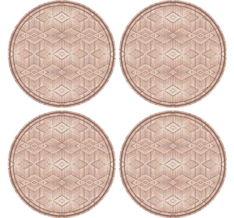 Geometric patterned circular surface coasters - TenStickers