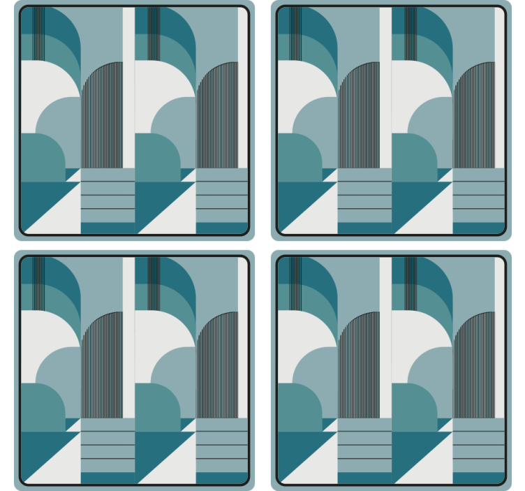 Modern coasters with geometric arch designs - TenStickers