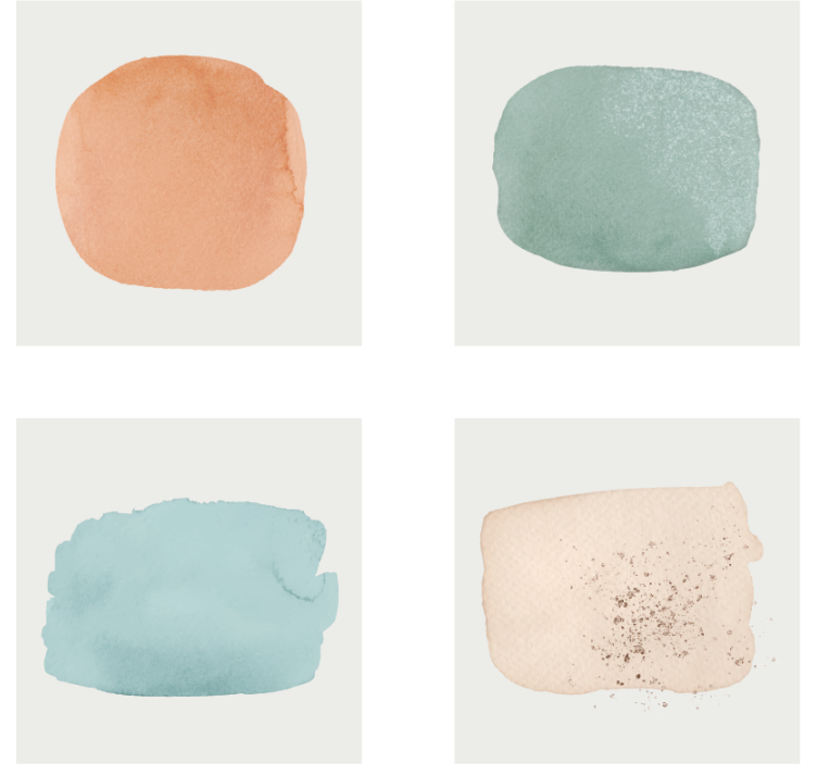 Coasters watercolor color swatches - TenStickers