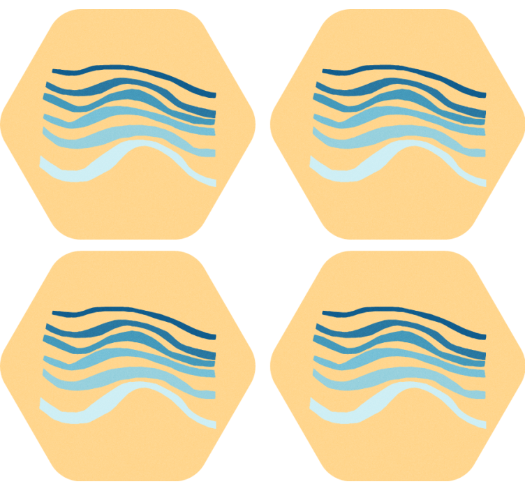 Pastel color waves modern coaster - TenStickers