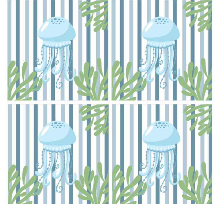 Modern coasters with jellyfish stripe design - TenStickers