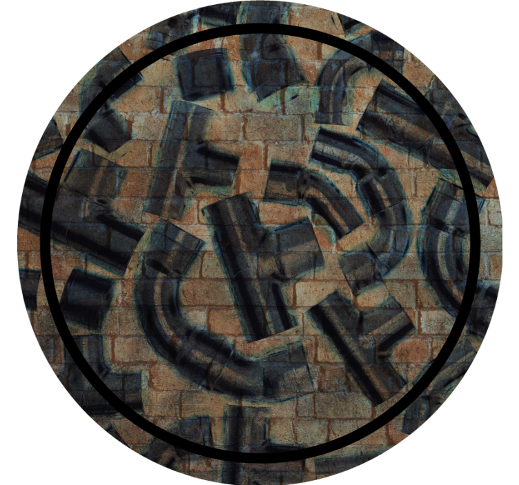 Industrial bricks pipes pattern texture coaster - TenStickers