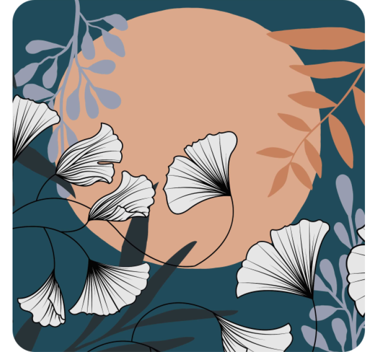 Modern coasters floral ginkgo design - TenStickers