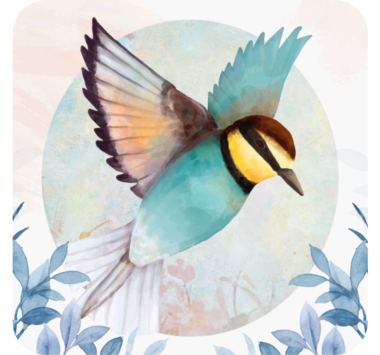 Geek coasters colorful flying bird design - TenStickers