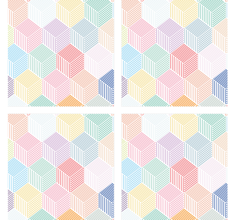 Coasters with geometric hexagonal design - TenStickers
