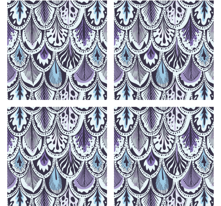Coasters with elegant leaf motif pattern - TenStickers