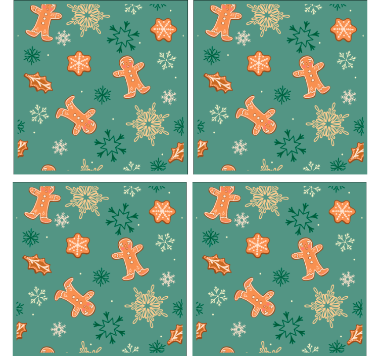 Christmas coaster gingerbread cookie design - TenStickers