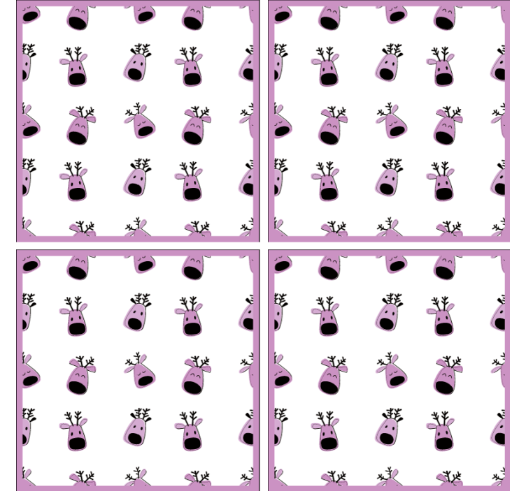 Christmas coaster with playful reindeer faces - TenStickers
