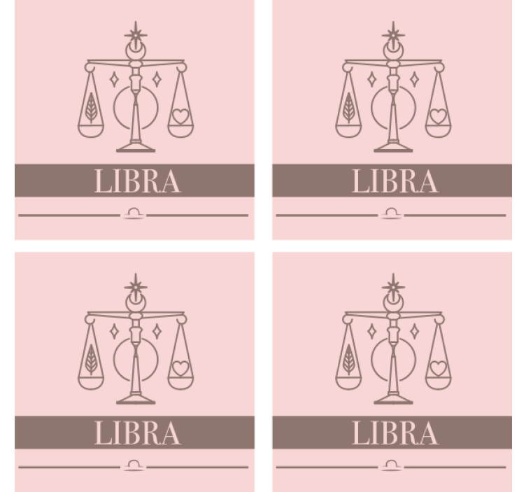 Text coasters libra zodiac scale - TenStickers