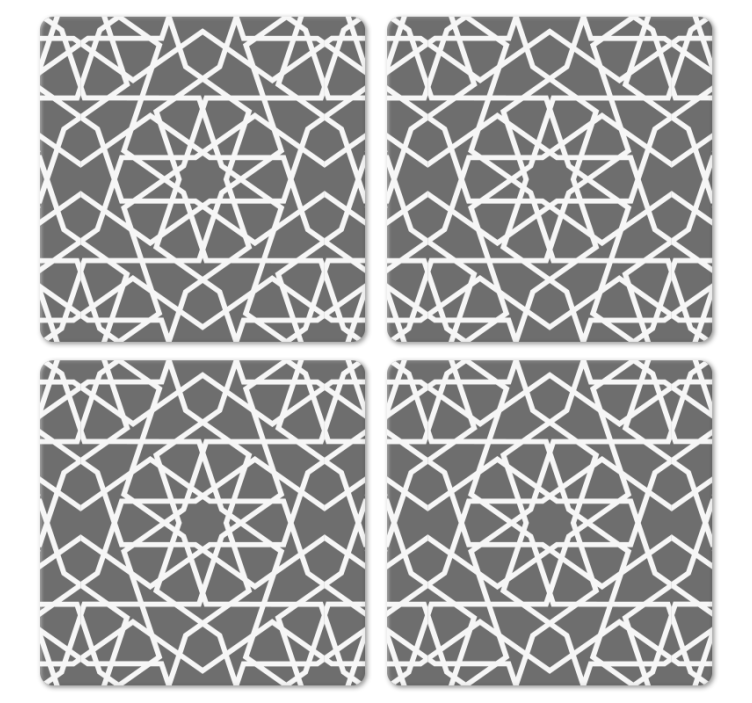 Gray Arabian style tile coasters - TenStickers