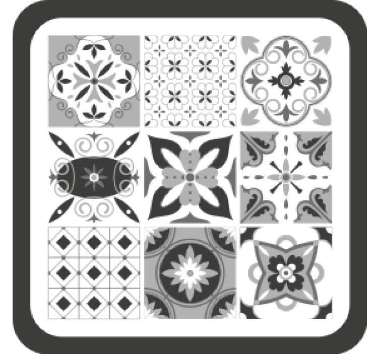 Coasters with geometric floral designs - TenStickers