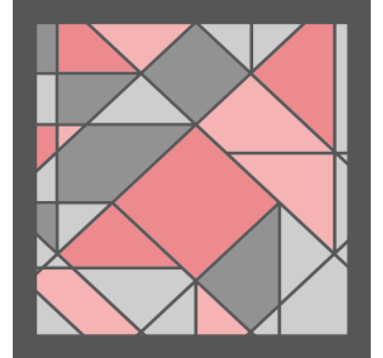 Pink and gray triangle wall art pattern coaster - TenStickers