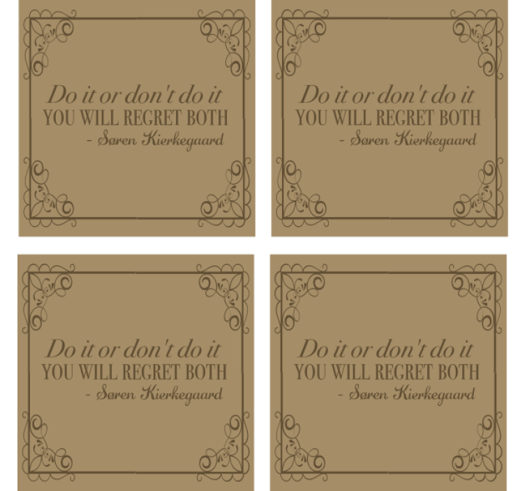 Text coasters with elegant quote sophistication - TenStickers