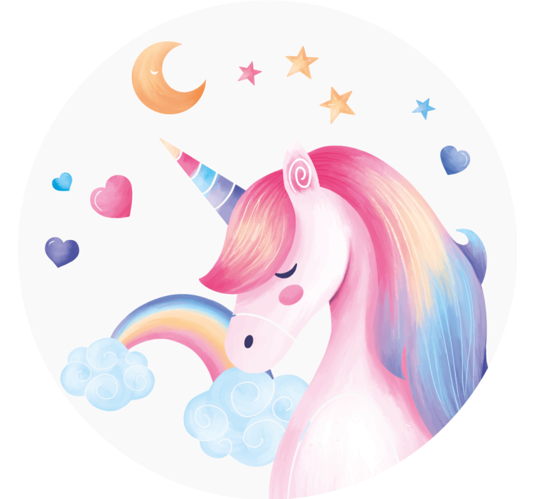 Rainbow unicorn more coasters - TenStickers