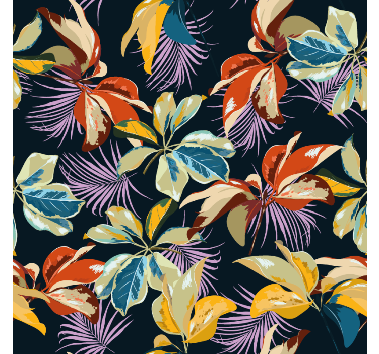 Colorful leaf pattern coasters - TenStickers