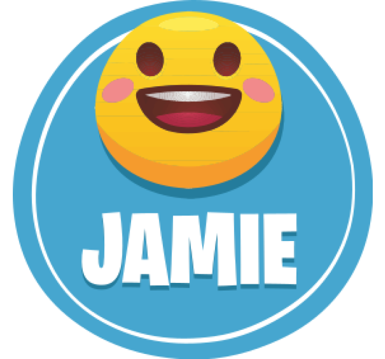 Emojis with name personalised coasters - TenStickers