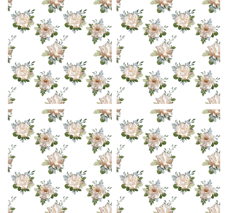 Floral white background pattern coasters - TenStickers