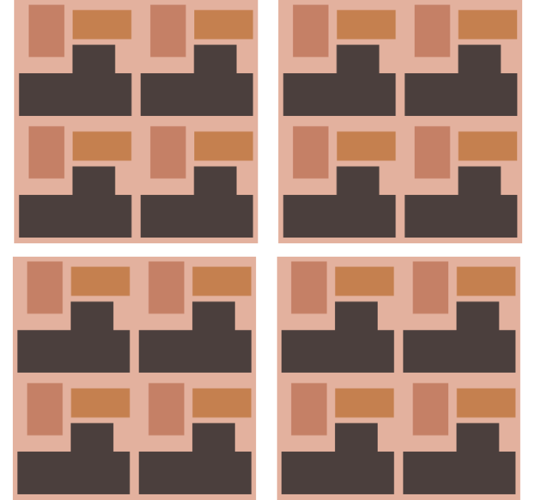 Coasters geometric block arrangement coasters - TenStickers