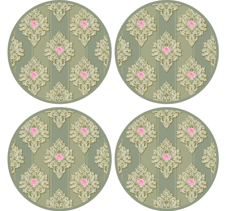 Vintage coasters with detailed botanical design - TenStickers