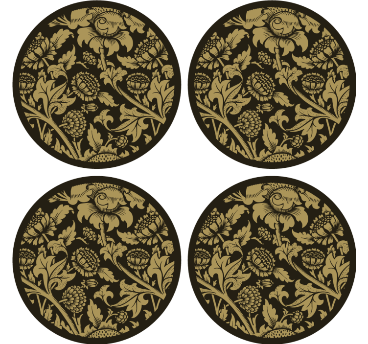Vintage french floral pattern coaster - TenStickers