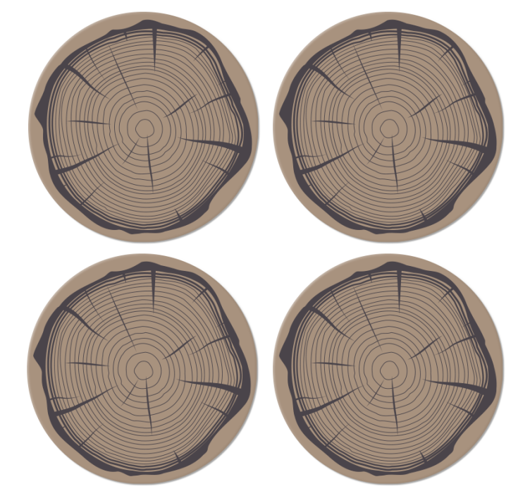 Brown tree trunk texture vintage coasters - TenStickers