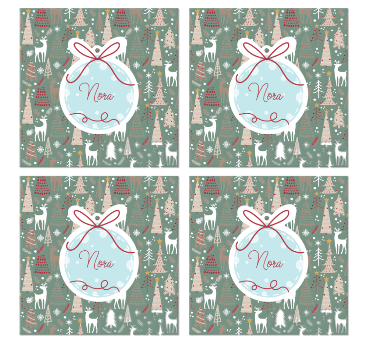 Christmas Forest Pattern xmas coasters - TenStickers