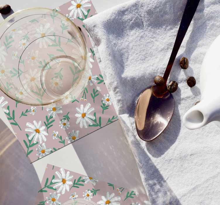 70's floral daisy coaster - TenStickers