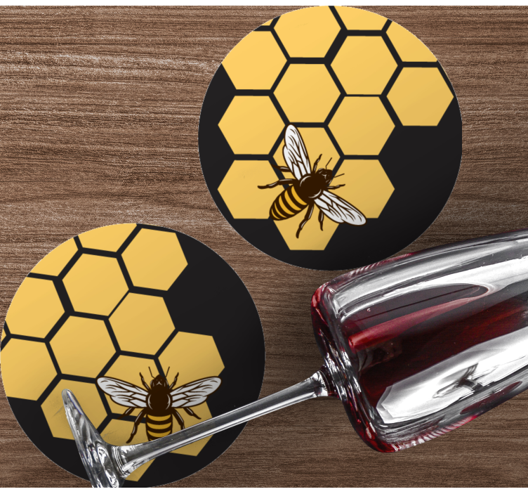 Bee and hive  more coasters - TenStickers