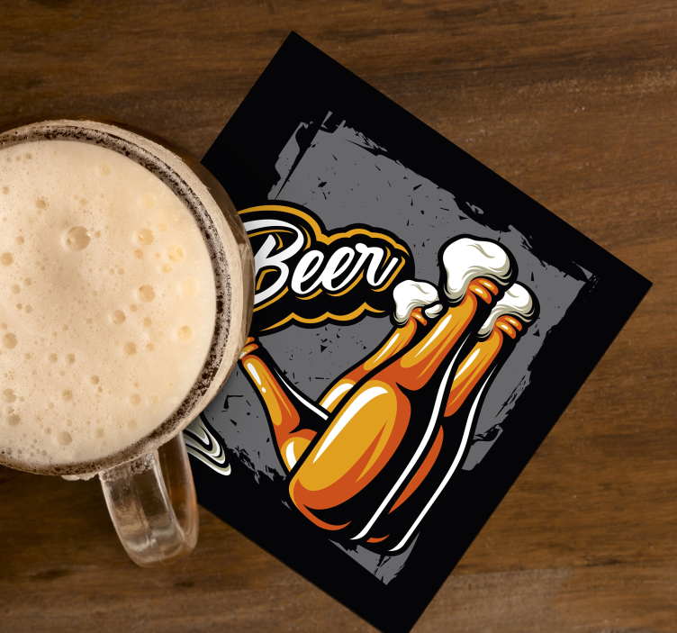 B eer bottle beer coaster mats - TenStickers
