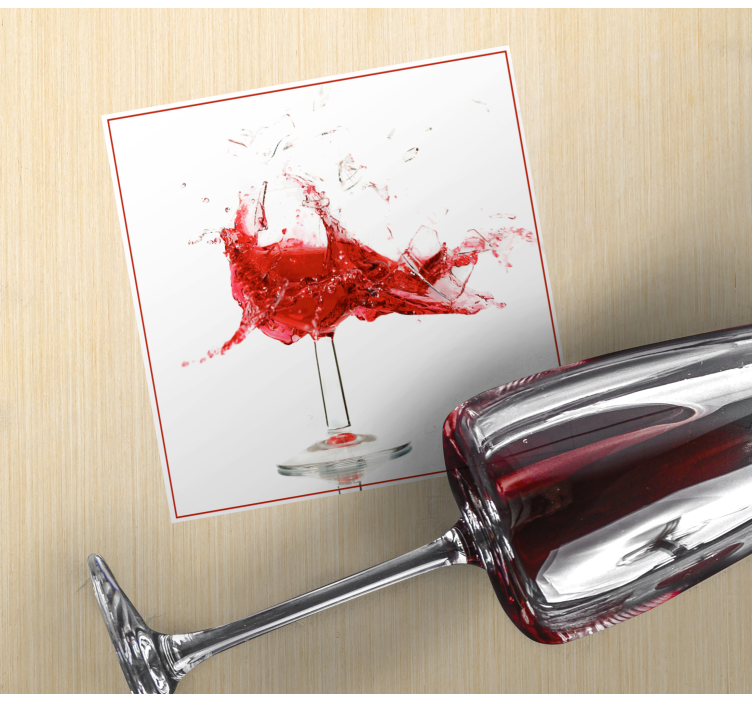 Broken glass of wine more coasters - TenStickers