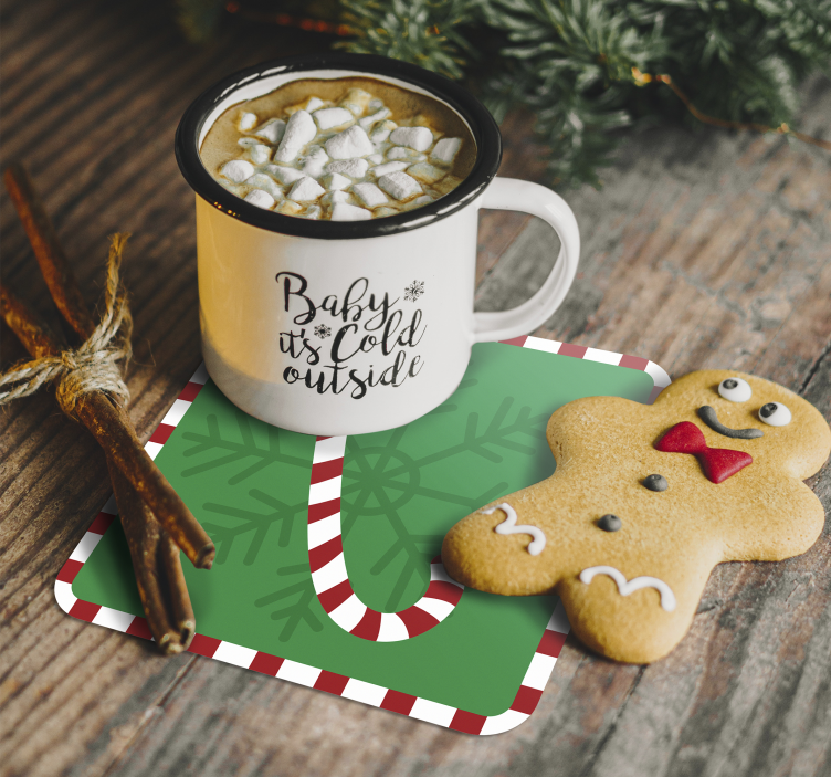 Candy Christmas drink coaster - TenStickers