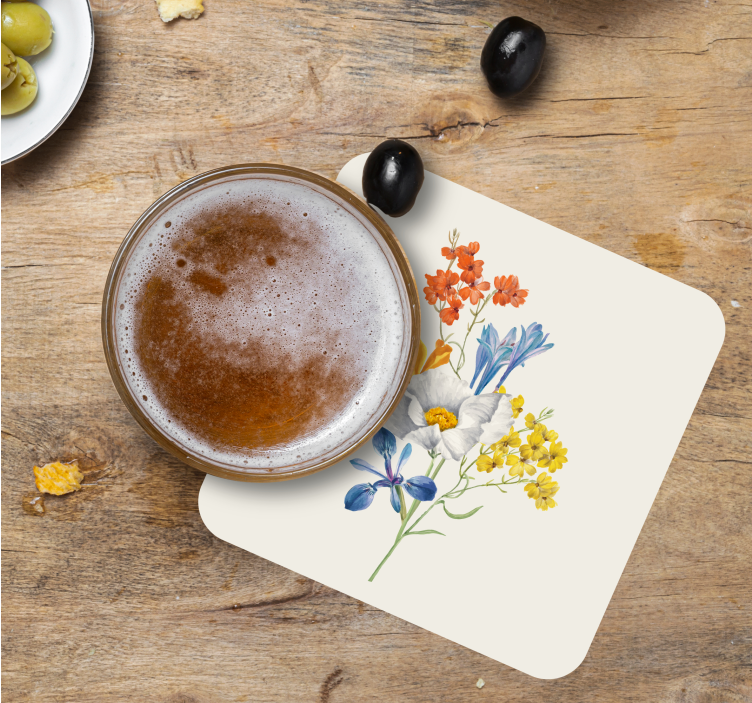 Colorful Floral Arrangement vintage coasters - TenStickers