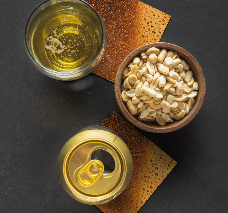 Dark beer texture beer mats - TenStickers