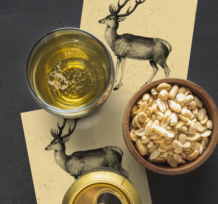 Deer illustration modern coaster - TenStickers