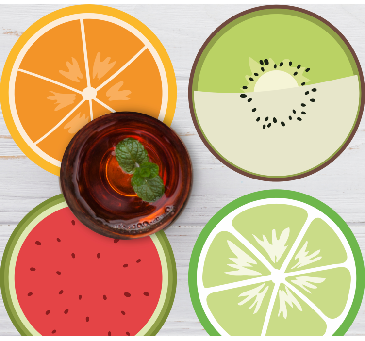 Different fruits  modern coaster - TenStickers