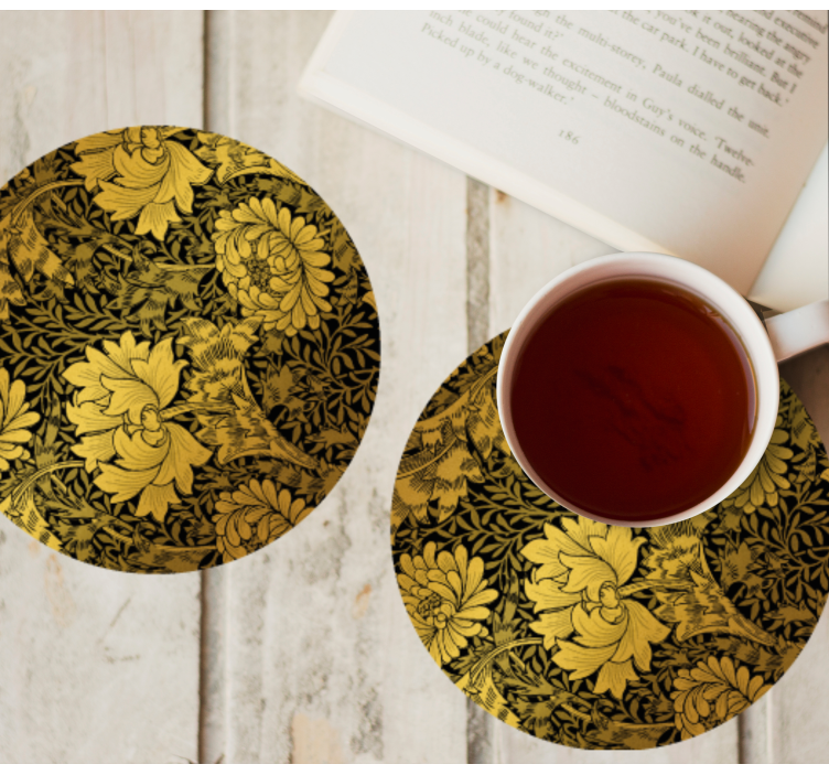 Golden Leaves  modern coaster - TenStickers