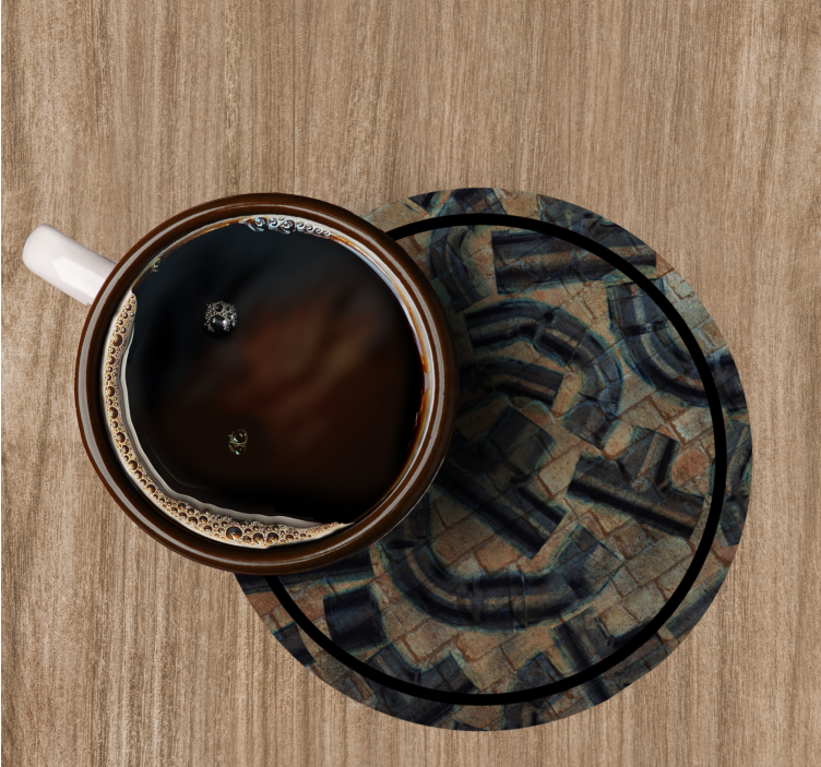 Industrial bricks pipes pattern texture coaster - TenStickers