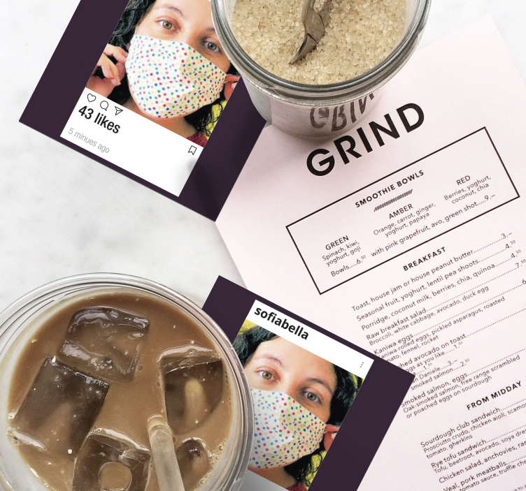 Instagram with photo and text custom coasters - TenStickers