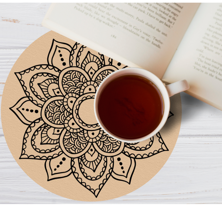 Mandala wooden pattern for beer mats - TenStickers