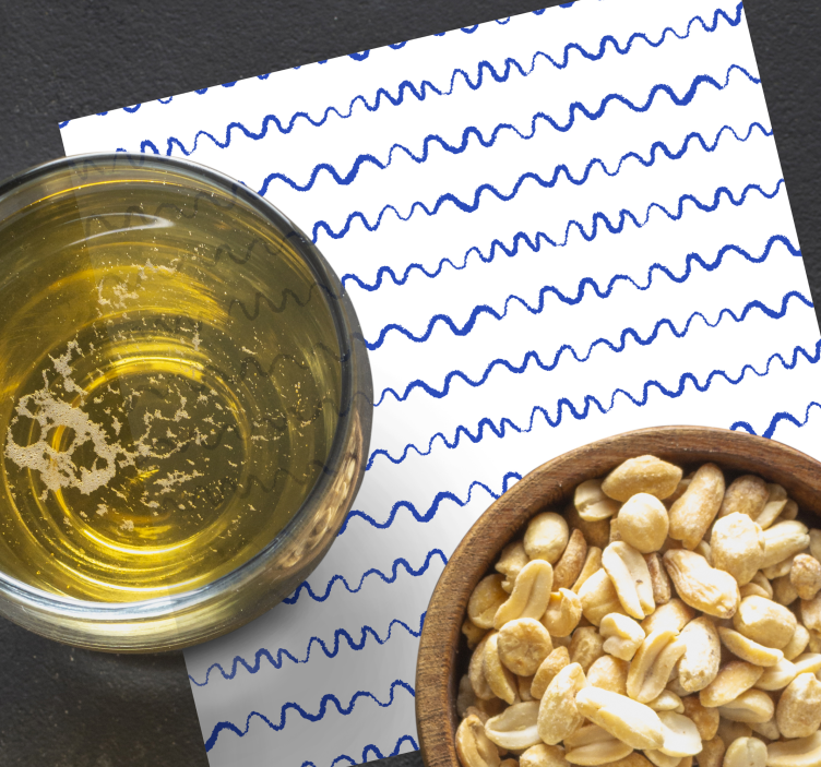 Navy blue wavy lines texture coaster - TenStickers