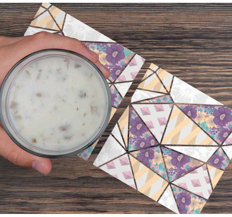 Patchwork floral pattern more coasters - TenStickers