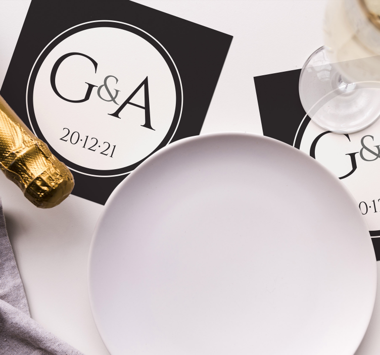 Personalized Classic Wedding Coaster - TenStickers