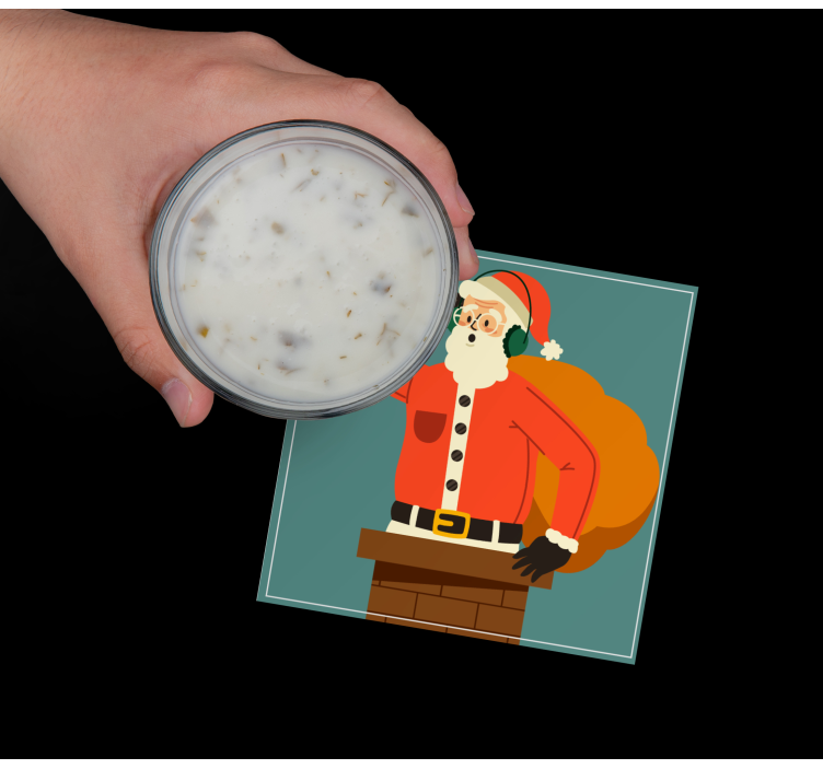 Santa Listening Chimney Christmas coaster - TenStickers