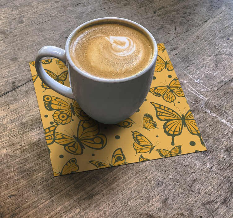 Trendy butterflies pattern butterfly coaster - TenStickers