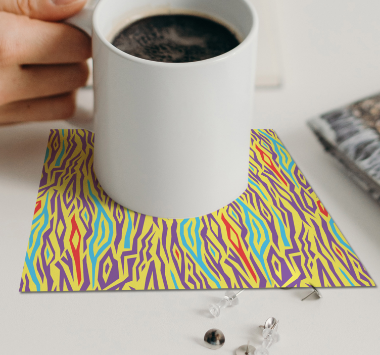 Vintage Colour Zebra Print coaster - TenStickers