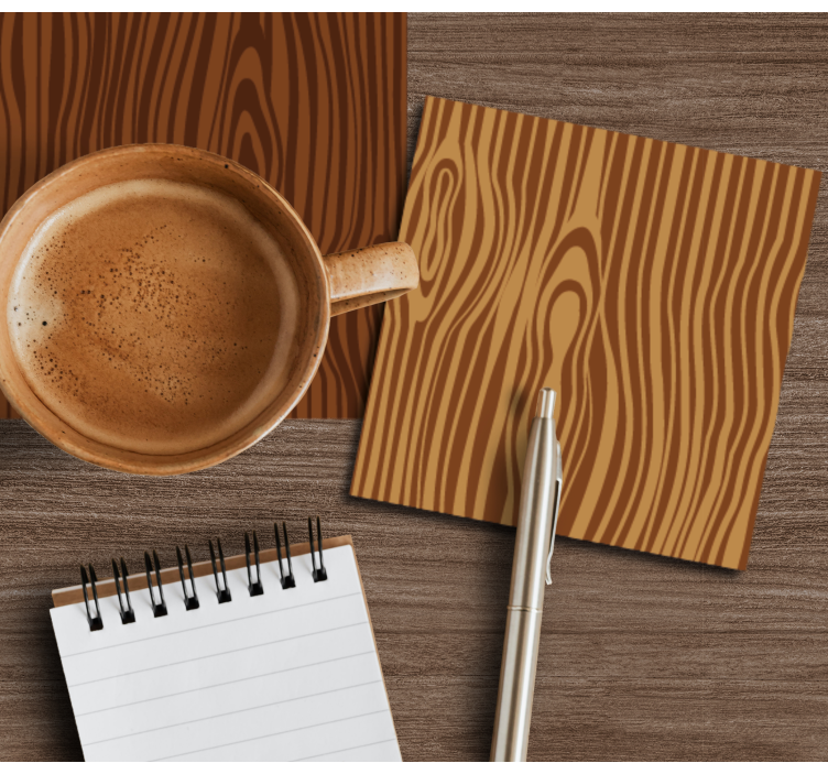 Wooden pattern texture coaster - TenStickers