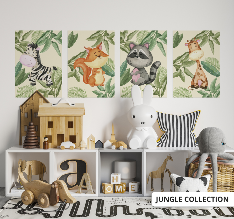 Jungle raccoon animal poster - TenStickers