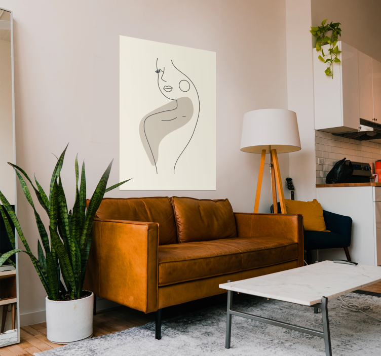 Abstract line art profile poster - TenStickers