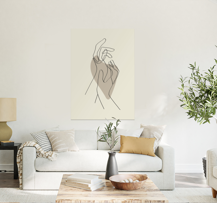Abstract line art hands poster - TenStickers