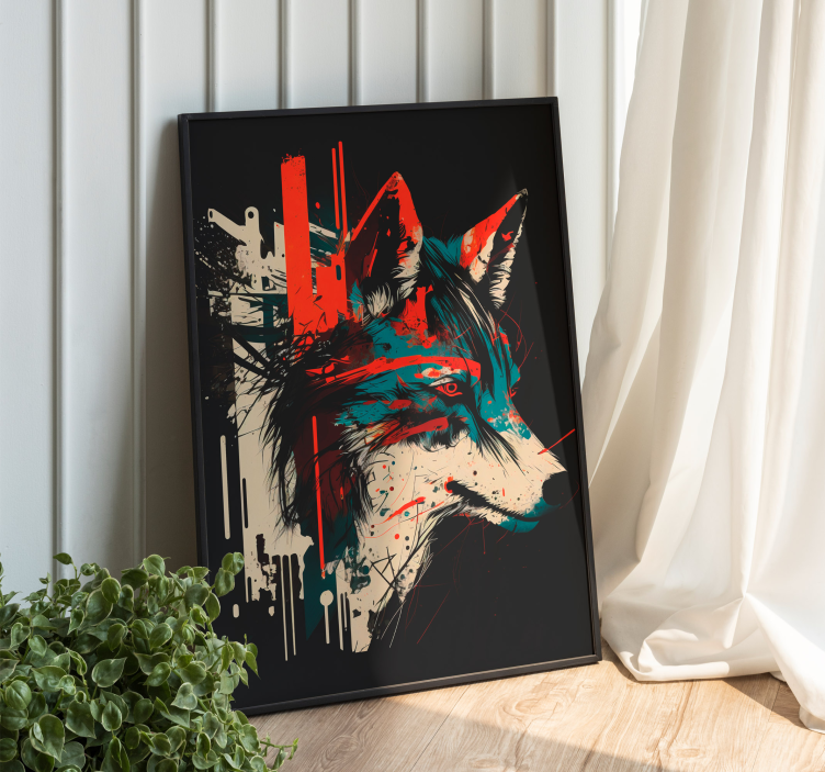 Abstract wolf art poster for wall - TenStickers